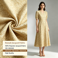 Tissu Jacquard Direct Usine 100% Polyester Poids Moyen Doux Respirant Largeur Personnalisée pour Robe de Mode Vêtement