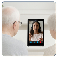 Panel Táctil Inteligente Vertical en Forma de L Portworld, Táctil de 10 Puntos, Alimentación POE, Dispositivo de Videollamadas para el Hogar y Personas Mayores con Android RJ45