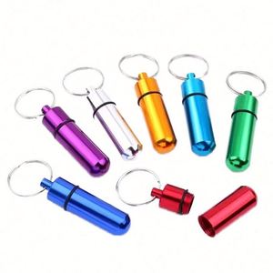 Wholesale Custom Printing Small Medicine Keychain Outdoor Waterproof Aluminum Metal Safety Key Chains <b>Gift</b> Items From Factory - Product Image 2