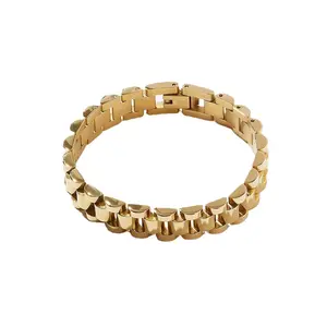 INS Personalized Watch Strap Bracelet Hip Hop Watch Titanium Steel Bracelet Stainless Steel Gold Plated Detachable Wrist Strap