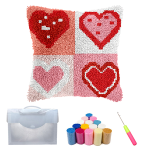 Custom Pattern DIY Heart Latch Hook Pillow Kit Handmade Home Decor Yarn Decoration Craft Gift Textile & Fabric Crafts