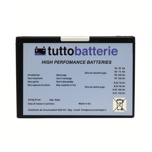 Batería Alcalina de Zinc-Aire de Alto Rendimiento Tuttobatterie 9V 120Ah - Product Image 3