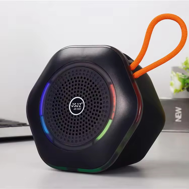 NEW JZ-1237 Mini Portable Wireless BT Speaker Stereo Active Super Bass Woofer BT RGB Light Speaker FM Radio/TF/USB