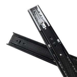 Glissières de tiroir en fer à fermeture douce faciles à installer, roulements à billes, rails contemporains pour armoires de cuisine et de salle à manger - Product Image 2