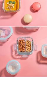 Transparent Divided <b>Lunch</b> <b>Box</b> with Lid Microwave Refrigerator Safe Large Capacity Fresh Keeping <b>Box</b> - Product Image 6