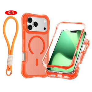 Funda Transparente Magnética 3 en 1 de PC+TPU con Correa de Muñeca Antigolpes para <span class=keywords><strong>iPhone</strong></span> 17 Pro Max, Air 16, 15, 14, <span class=keywords><strong>13</strong></span>, 12 Plus NUEVA - Product Image 2