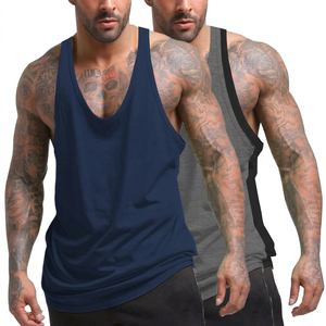 Débardeur de musculation OEM pour homme, respirant, côtelé, 240g, idéal pour la gym et l'entraînement, coupe décontractée, en maille unie - Product Image 3