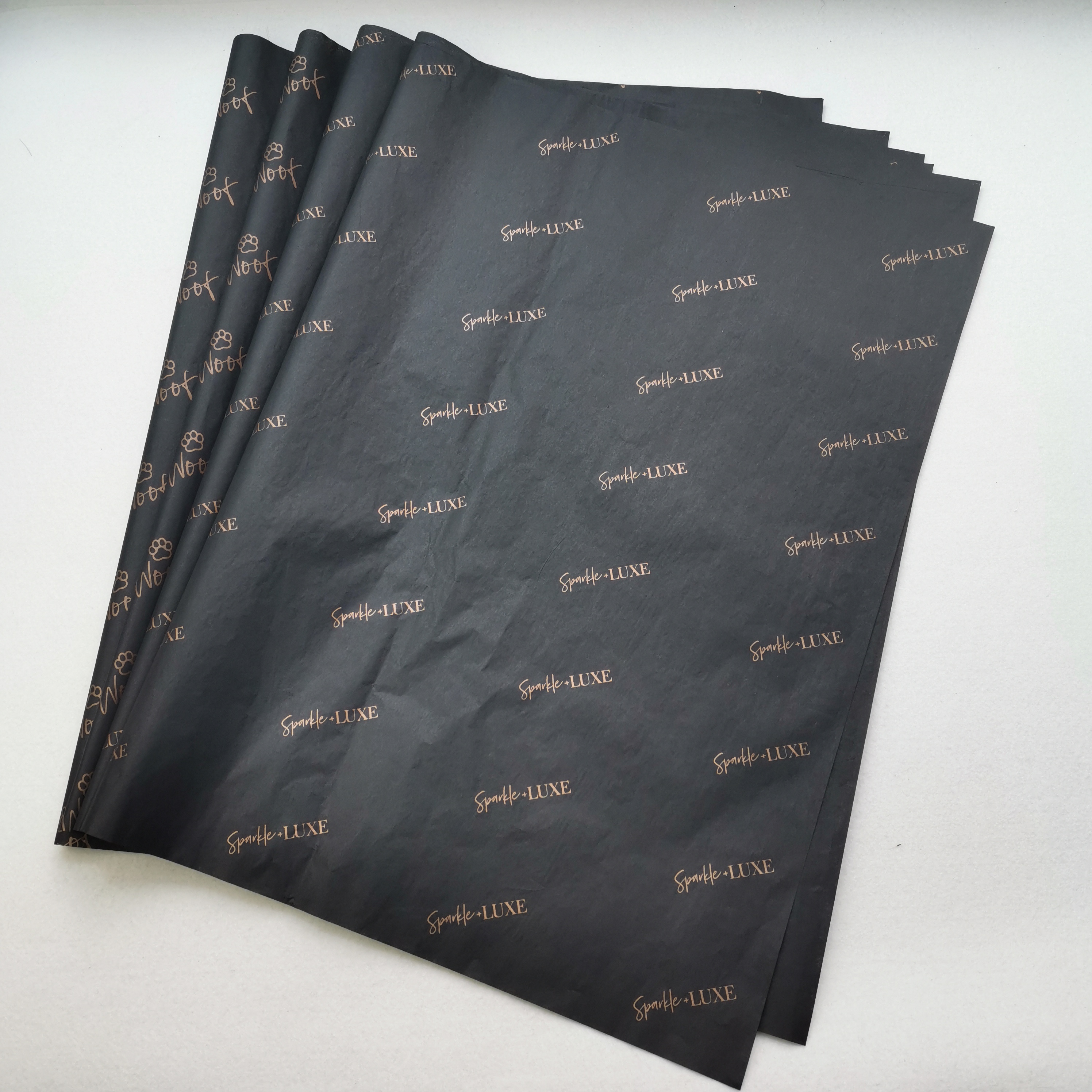 Wholesale Eco Friendly Black Wrapping Tissue Paper Gift Wrapping Paper Custom Full Logo Print