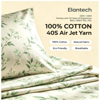 Parure de lit en coton imprimé 40S 200TC, ensemble de literie 100% coton en fil Air Jet, housse de couette et couvre-lit