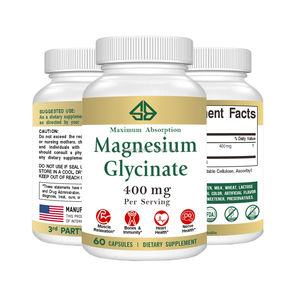 Glicinato de Magnesio Extra Fuerte Personalizable 400mg, Mineral para Adultos, Salud Muscular, Articular, Cardíaca y Nerviosa, Mejora la Densidad Ósea, 60 Cápsulas - Product Image 1