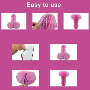 Lanternes en papier nid d'abeille pénis drôle pour enterrement de vie de jeune fille décoration fournitures poule nuit fête Table ornement mariage - Product Image 5