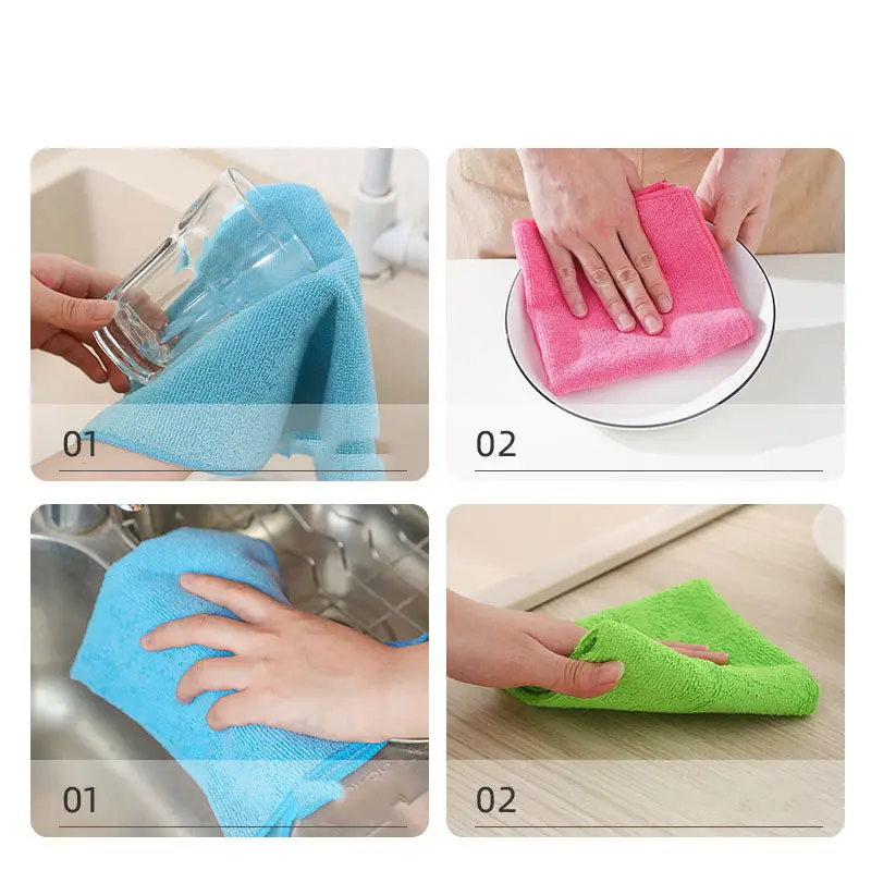 Thickened microfiber household towels kitchen dishwashing cloth household table cleaning cloth