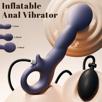 Dildo anal en silicone contrôlé par application avec expansion par gonflage et 9 modes de vibration, étanche IPX6 pour hommes et femmes