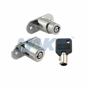 MK511-04 Serrures à poussoir tubulaires à ressort en alliage de zinc anti-perçage à clé pour vitrine publicitaire et <span class=keywords><strong>armoire</strong></span> de sécurité - Product Image 1
