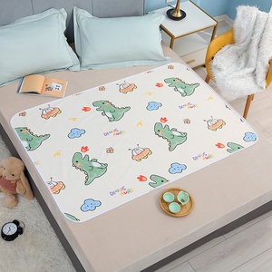 Vente en gros de coussinets anti-urine pour bébé Zhilan modèle 484 extra grands, motifs de dessins animés pour enfants, imperméables, respirants, en coton écologique - Product Image 4