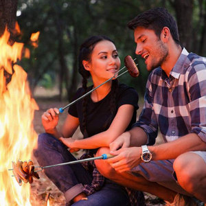 Phụ Kiện Cắm Trại Nướng Kit 32Inch Marshmallow Rang Stick Cho Telescoping BBQ Ngã Ba Với Tay Cầm Bằng Gỗ Và Túi Xách Tay - Product Image 6