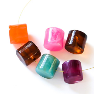 Acrylic Irregular Loose <b>Beads</b> For Jewelry Making 8mm Color Plated Multicolor - Product Image 4