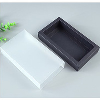 Kraft Scatola di Carta Con Finestra IN PVC di Carta Kraft Scorrevole Del Cassetto Contenitore di Regalo Scatola di Imballaggio di Lusso Marrone Con Finestra Trasparente
