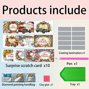 Carte de voeux à gratter de peinture de diamant de Noël-Cadeau de vacances de bricolage festif - Product Image 3