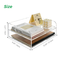 Organisateur de classement A4 en acrylique transparent à 2 niveaux, type support, pour bureau, maison, école - OEM usine