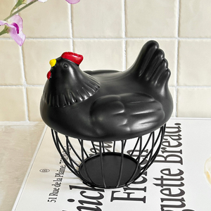 Sáng tạo mới nhà hen giỏ trái cây dễ thương lưu trữ máy tính để bàn trang trí với mô hình động vật Đồ trang trí nhựa - Product Image 2