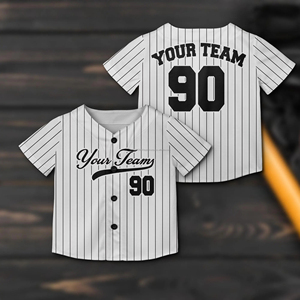 Mode personnalisé nom de l'équipe numéro personnalisé pinstripe couleur maillot de baseball fans de baseball amateurs de vêtements de sport maillot - Product Image 3