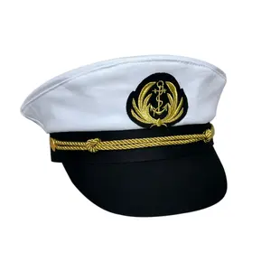 Großhandel hochwertige weiß rosa schwarz Kappen Baumwolle Kapitän Erwachsenen Yacht Marine Hüte