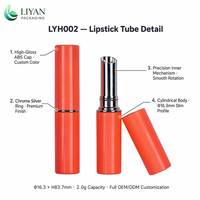 Tubos de Brillo Labial de Plástico de Alta Calidad con Logotipo Personalizado, Tapa de Rosca, Estampado Dorado, Serigrafía, Estampado en Caliente, Cosméticos