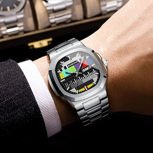 Reloj Binbond 1984 con Diseño de Esfera de Color Nostálgico, Reloj Analógico de Cuarzo Redondo de Negocios para Hombre, de Alta Gama, Resistente al Agua, Luminoso, con Fecha - Product Image 2