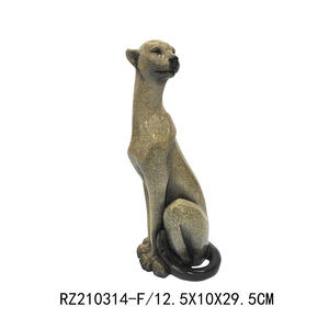 Vente en gros de sculpture de <span class=keywords><strong>panthère</strong></span> <span class=keywords><strong>noire</strong></span> de luxe personnalisée Sculpture de table décorative en résine Statue de léopard Figurine à motif animal - Product Image 3