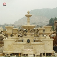 Fuente de Mármol Blanco Cuadrada de Tamaño Personalizable con Estatua de Cabeza de León de Bronce