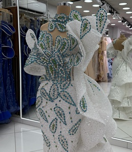 Vestidos de Noche de Sirena con Cristales Aso Ebi, Vestidos de Fiesta de Encaje con <span class=keywords><strong>Lentejuelas</strong></span> para Segunda Recepción, Cumpleaños, Compromiso - Product Image 4