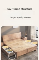 Lit plateforme de rangement en bois massif moderne en gros, taille king size et queen size, avec cadre personnalisable pour meubles de maison