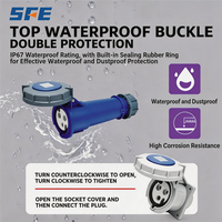 Prise industrielle portable étanche personnalisable SFE, 63A 5P 380V IP67, prise et fiche industrielles