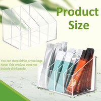 Panier de rangement en acrylique multi-compartiments pour sachets de boissons, organiseur de rangement soigné pour armoires de cuisine