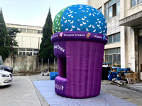 Stand de vente de nourriture, de glaces et de boissons gonflable géant mobile pour l'extérieur, design personnalisé, pour les carnavals