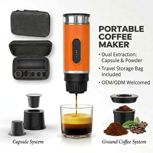 Kingze OEM ODM - <span class=keywords><strong>Cafetera</strong></span> Espresso Portátil Profesional de 15 Bares <span class=keywords><strong>con</strong></span> Calentamiento Inalámbrico 2 en 1 para <span class=keywords><strong>Cápsulas</strong></span> - Product Image 1