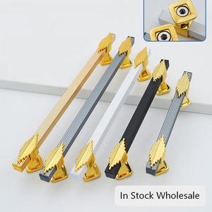 Poignées de meuble en aluminium en gros en stock avec vis de fixation, poignées de meuble européennes de luxe, poignées pour armoire et meuble à chaussures - Product Image 1
