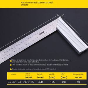Stanley Gerader Winkellineal, Edelstahl-Aluminium-Sitz, Stahl-Nivellierlineal für Holzbearbeitung, Bau und Haushalt - Product Image 2