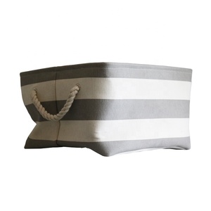 Plusieurs Tailles Bébé Jouet <span class=keywords><strong>Livre</strong></span> Noir Et Blanc Coton classe <span class=keywords><strong>bac</strong></span> De Rangement Empilable Avec Poignée De Corde - Product Image 2