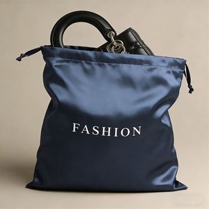 Custom Logo Satin <b>Drawstring</b> Bag Gift Packaging Bags Perfume Clothing Dust Bag Jewelry <b>Pouch</b> Multi-Color Luxury Silk Satin Bag - Product Image 1