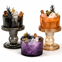 Mini pots à bougies en verre coloré sur piédestal pour les cadeaux de mariage et les marques de cadeaux de luxe