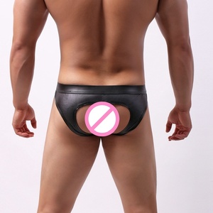 Culotte fine brillante à double sangle, sexy, ajustée, écologique, <span class=keywords><strong>pour</strong></span> clubbing, sous-vêtement <span class=keywords><strong>pour</strong></span> soirée, string en cuir PU <span class=keywords><strong>pour</strong></span> <span class=keywords><strong>homme</strong></span> - Product Image 5