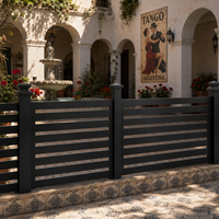 Paneles de Cerca de Aluminio para Instalación en Pendientes, Diseño Escalonado, Delimitación de Patio en Ladera, Recubrimiento en Polvo Ecológico 6063 T5, Sin Óxido