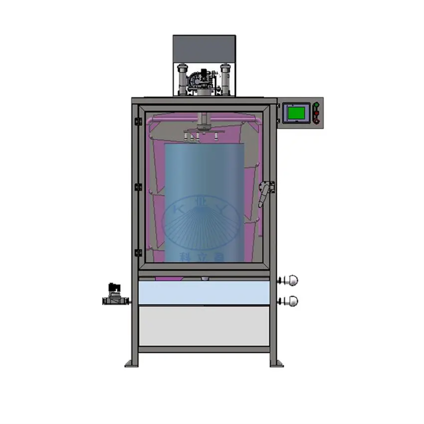 Limpieza automática interior y exterior del tambor, lavadora de barril de plástico de 200 litros, máquina de limpieza de tambor de 55 galones KLY