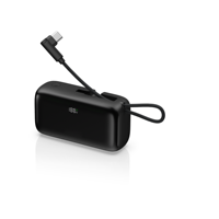 Tragbare Hochkapazitäts-Mini-Powerbank 10000mAh Li-Polymer-Akku 2-in-1 mit Integriertem USB-C-Anschlusskabel 22,5W Schnellladegerät LED