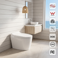 WC intelligent monobloc WaterMark SAA avec bidet intégré, siège chauffant, lavage féminin, séchage à air chaud, affichage LED