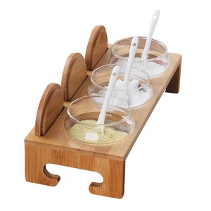 Glass Spice <b>Jar</b> With Wooden Lid And Spoon <b>For</b> <b>Kitchen</b> Condiment <b>Storage</b> - Product Image 5