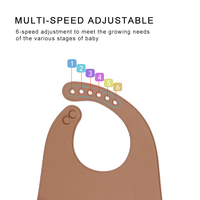 Bavoir en silicone personnalisé imperméable et souple pour bébé, matériau de qualité alimentaire, produits d'alimentation sans BPA pour nouveau-né