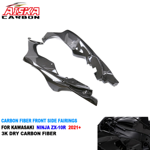 AISKA 100% Fibra de Carbono Seca 3K Completa, Carenado Lateral Delantero para Motocicleta <span class=keywords><strong>Kawasaki</strong></span> <span class=keywords><strong>Ninja</strong></span> ZX10R ZX-10R 2021 2022 <span class=keywords><strong>2023</strong></span> 2024 - Product Image 1